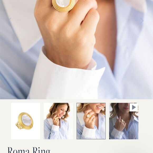 Susan ShawElegant Gold and White Roma Ring - Picture 3 of 3